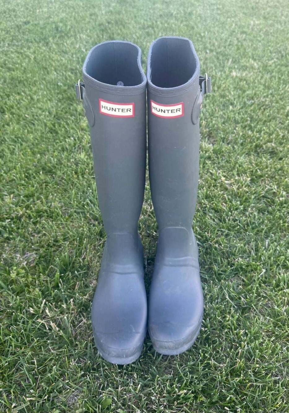 Hunter Women's Original Tall Dark Matte Gray Waterproof Rain Boots